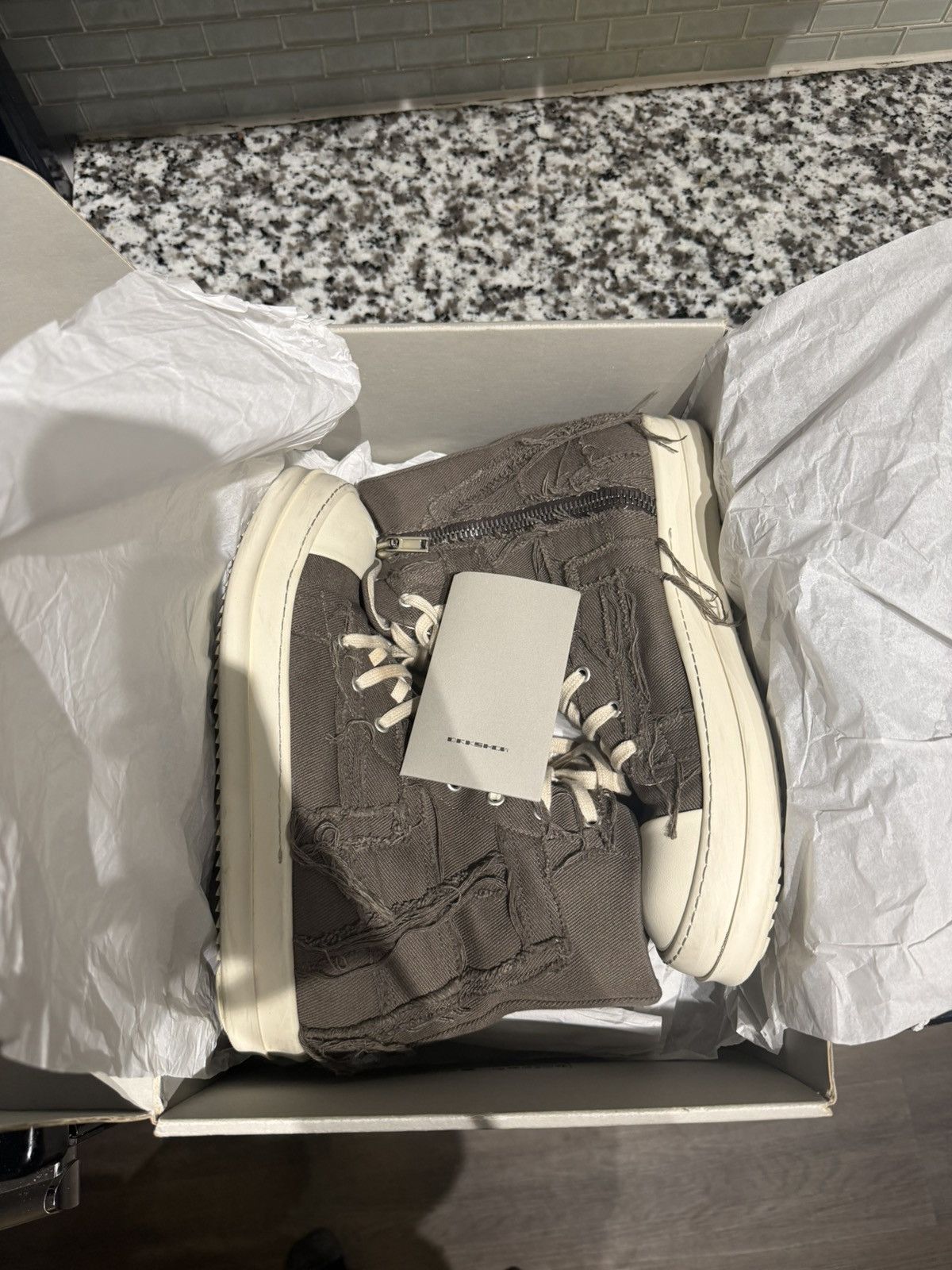 Rick Owens Rick Owens DRKSHDW distressed high-top sneakers Size US 10.5 / EU 43-44 - 3 Thumbnail