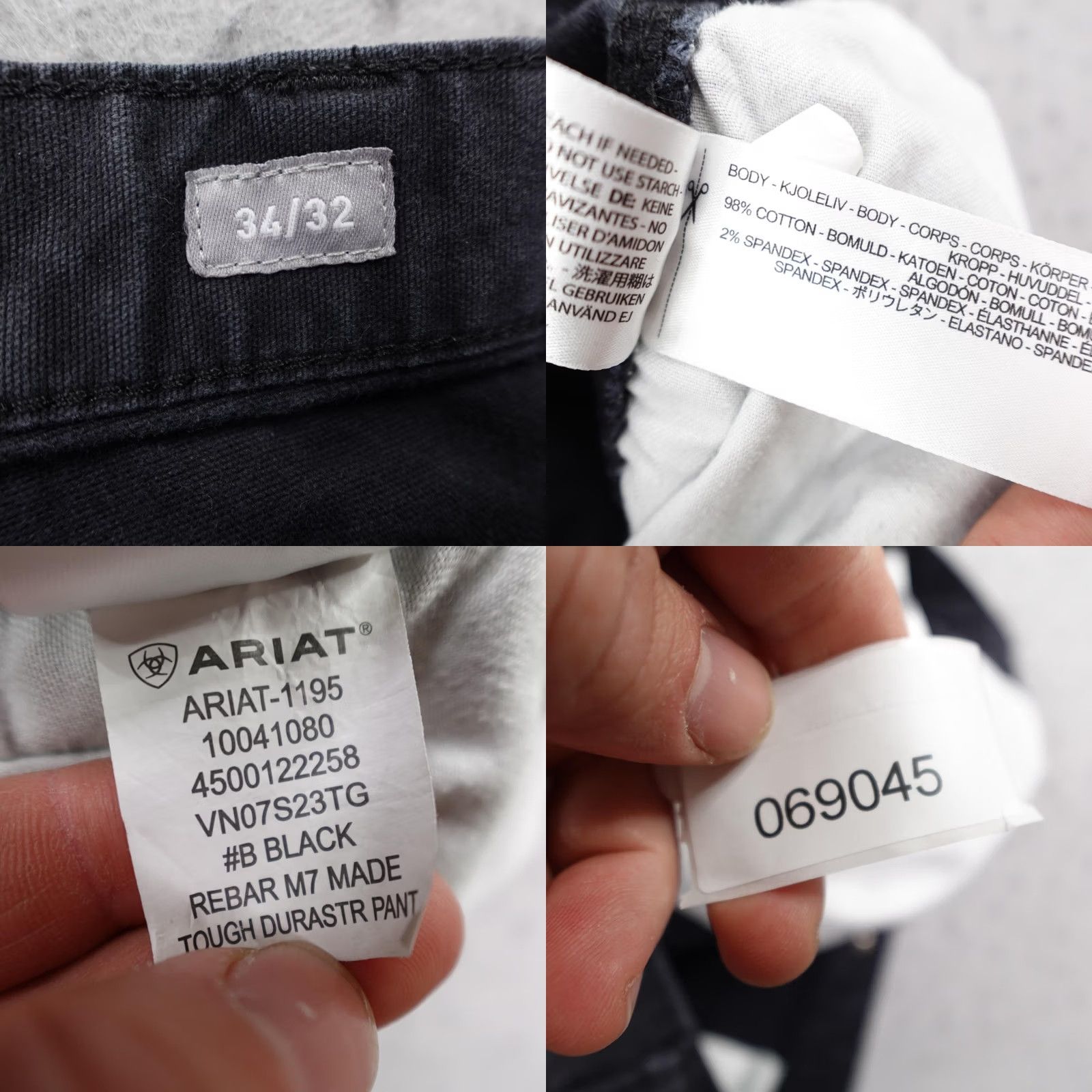 Ariat Ariat Pants Mens 34x30 Black Rebar M7 Slim Straight Cargo Work DuraStretch Flex Size US 34 / EU 50 - 9 Thumbnail