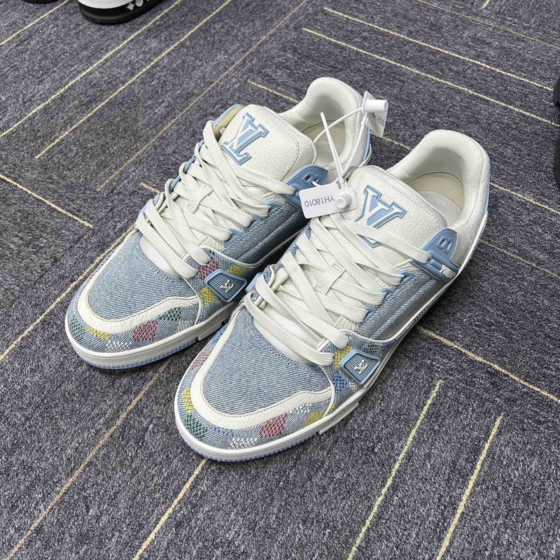 Louis Vuitton Louis Vuitton Blue Denim Low-Top Sneakers 0079 Size US 9.5 / EU 42-43 - 1 Thumbnail