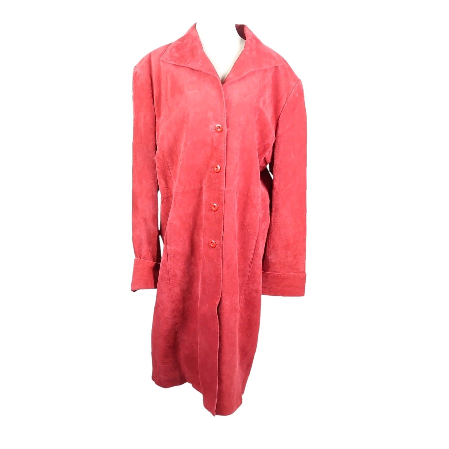 Vintage VINTAGE Terry Lewis Red Suede Leather Mid-Length Jacket Womens L Size L / US 10 / IT 46 - 2 Thumbnail