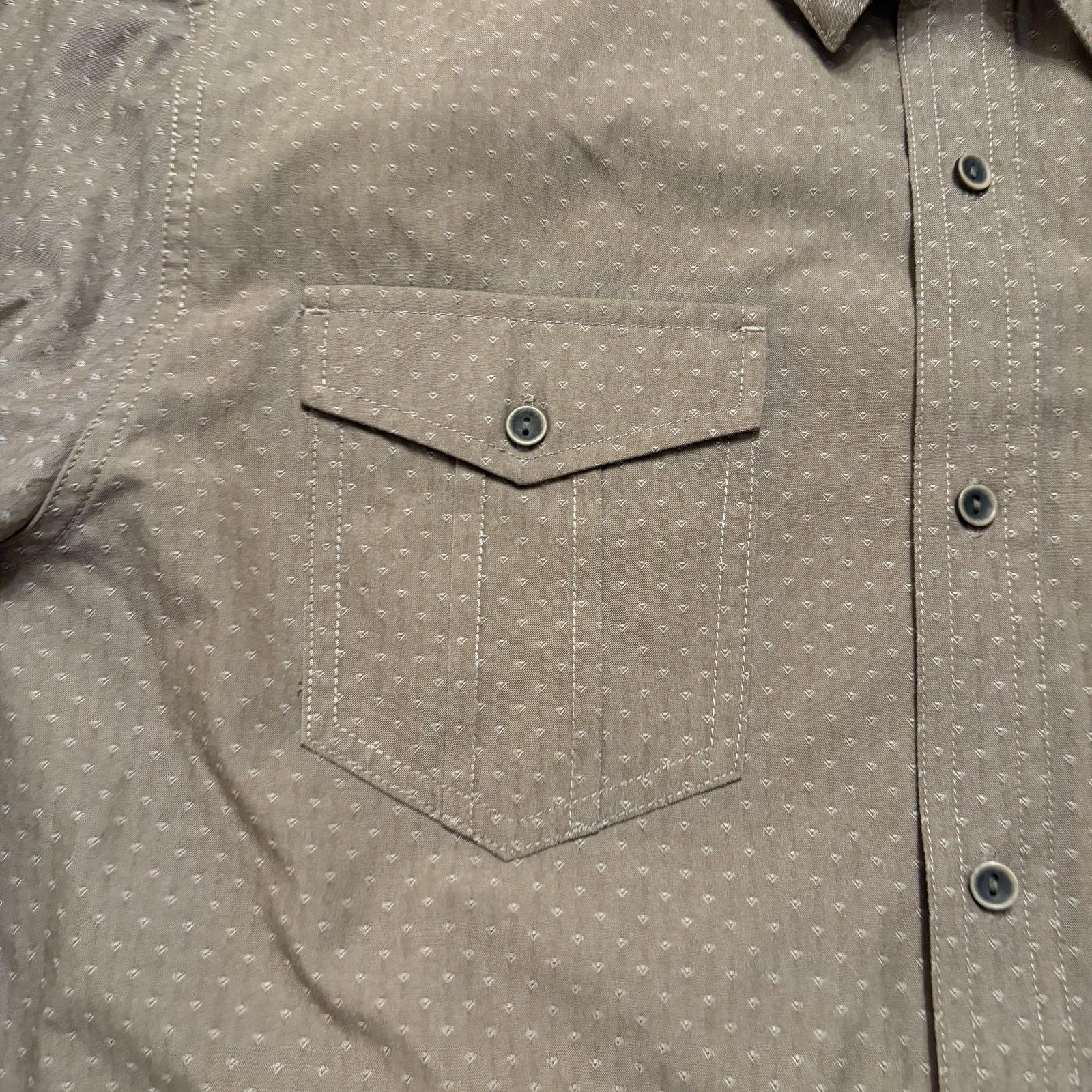 Prana PrAna Shirt Mens Medium Beige Geometric Print Button Front Size US M / EU 48-50 / 2 - 6 Thumbnail