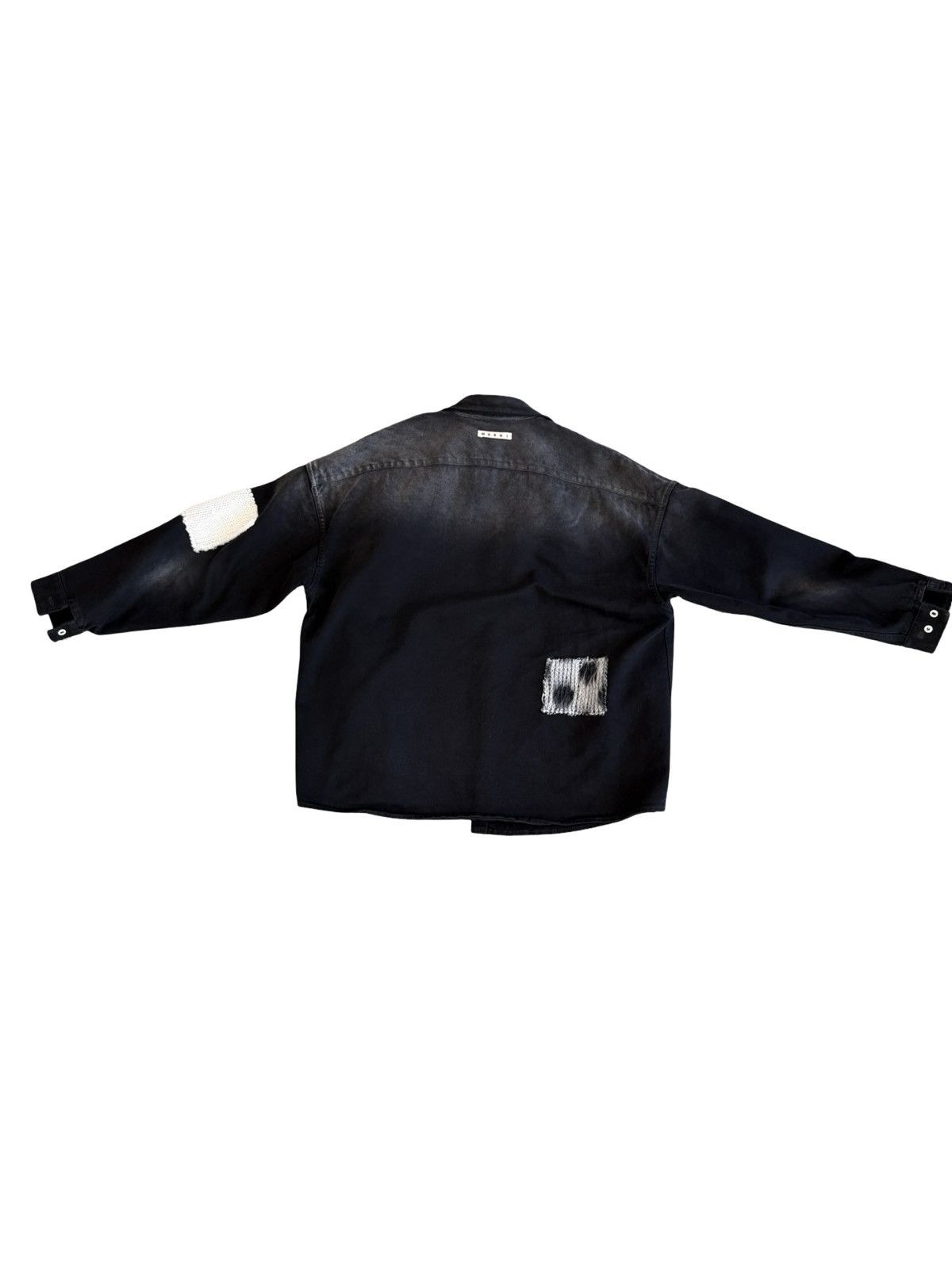 Marni Denim shirt / light jacket with knit wool patches Size US M / EU 48-50 / 2 - 2 Thumbnail