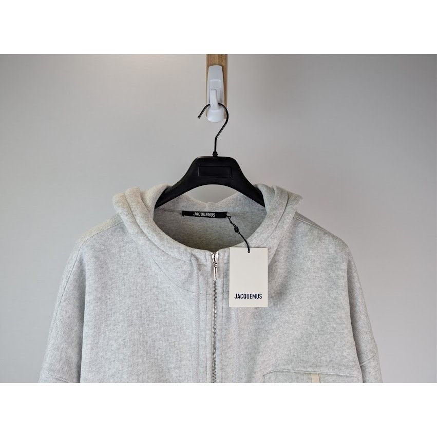 Jacquemus o1rshd1 Oversized Zip-Up Torneo Hoodie in Athletic Club Grey Size US XL / EU 56 / 4 - 4 Thumbnail