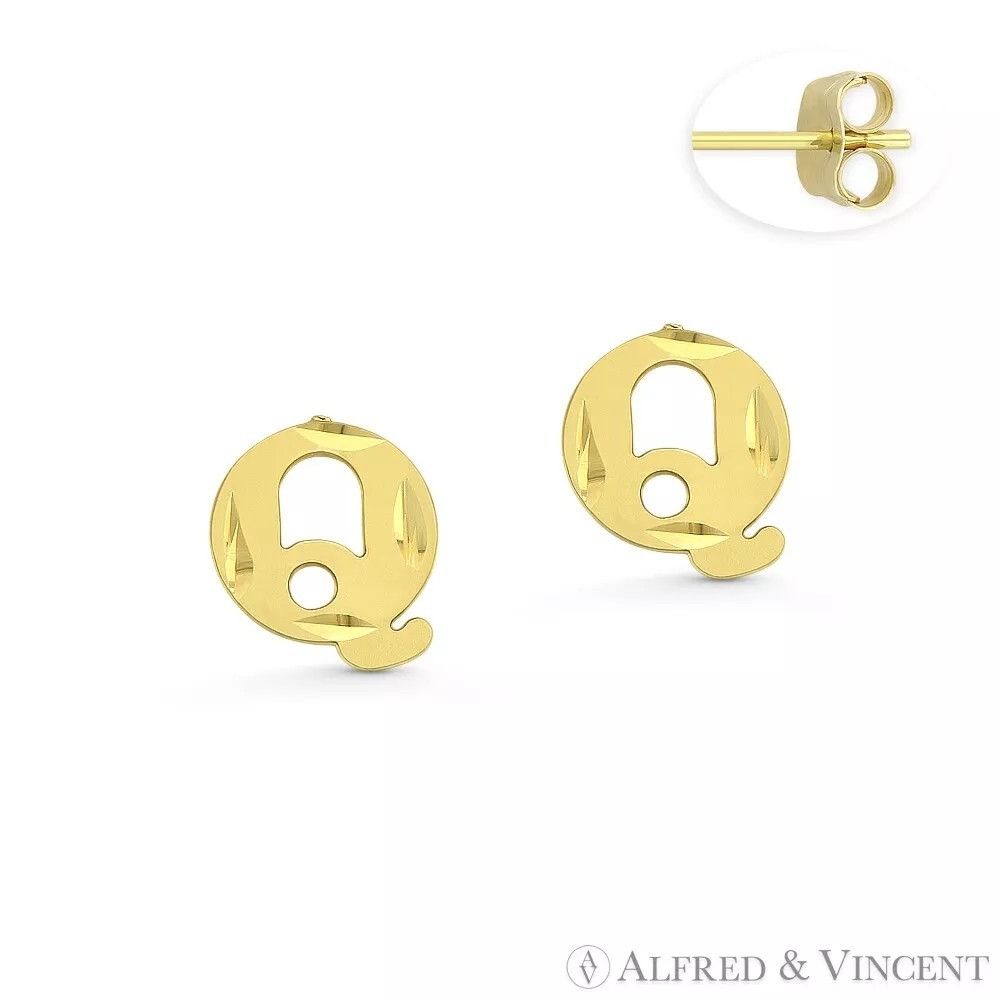 Other Initial Letter "Q" Stud Earrings with Push-Back Posts Size ONE SIZE - 1 Preview