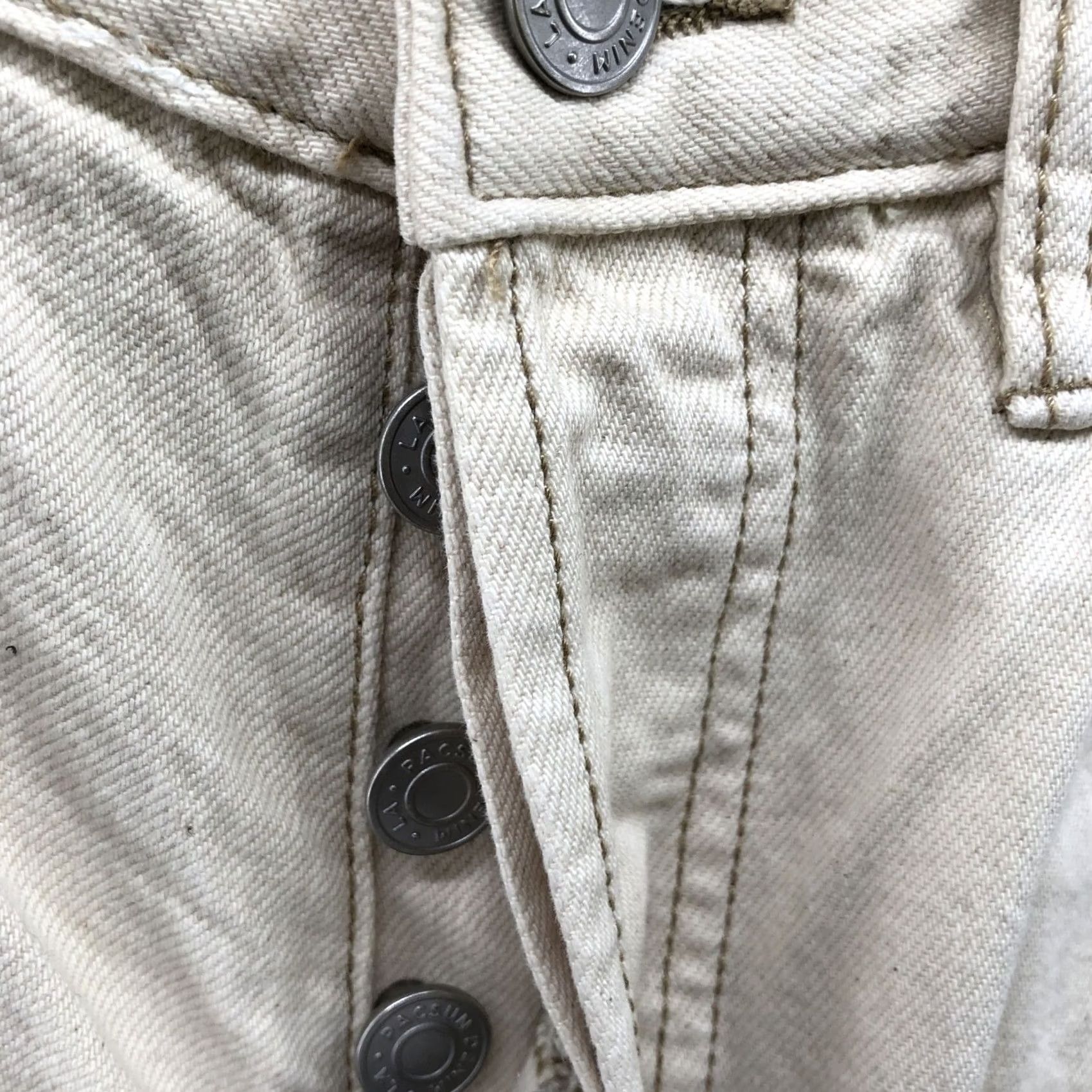 Pacsun Pacsun High Rise Boot Jeans Womens Size 23 Beige Cream Button Fly Cotton Denim Jeans Boots Size 40" / US 18 - 5 Thumbnail