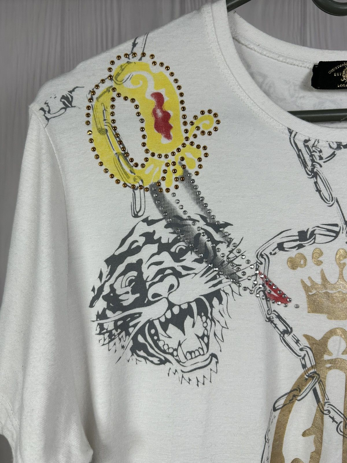 Christian Audigier Christian Audigier Ed Hardy Tiger Tattoo White T-shirt Sz S Size US S / EU 44-46 / 1 - 6 Thumbnail