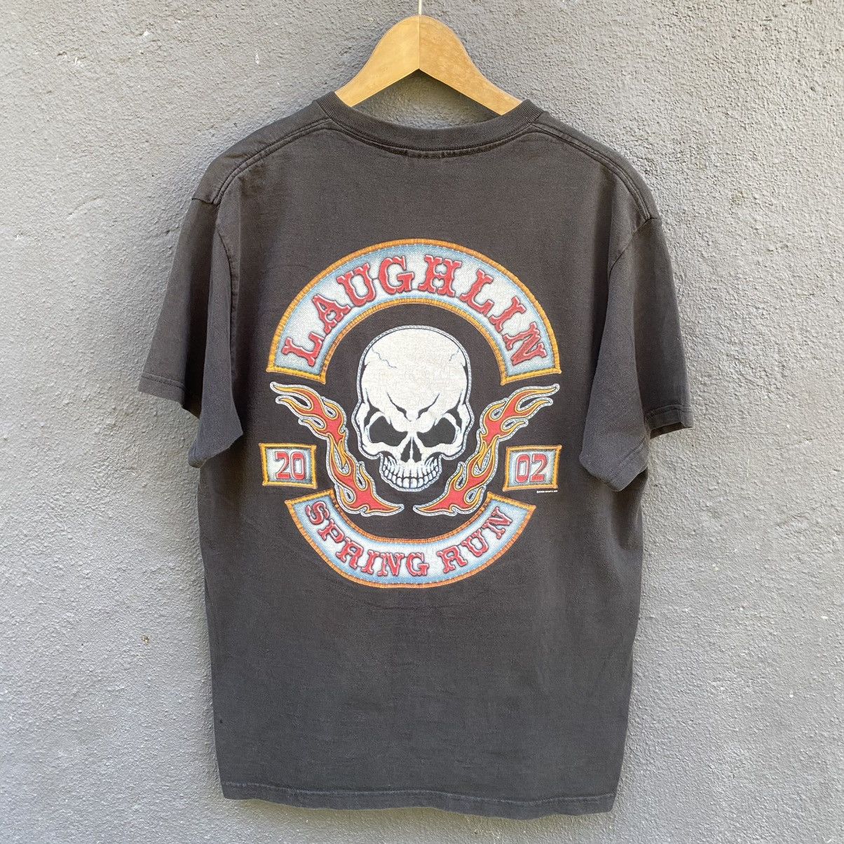 Harley Davidson Thrashed Faded Y2k Laughlin Spring Run Tee Size US L / EU 52-54 / 3 - 1 Thumbnail