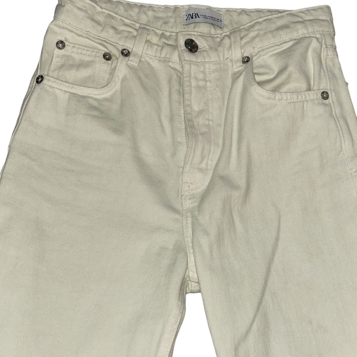 Zara Zara off white high rise button fly jeans Size 27" / US 4 / IT 40 - 2 Thumbnail