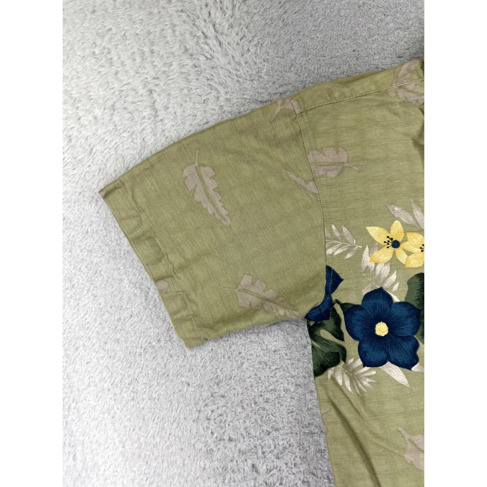 Cherokee Cherokee Shirt Adult Medium Green Floral Hawaiian Cotton Blend Button Up Size US M / EU 48-50 / 2 - 3 Thumbnail