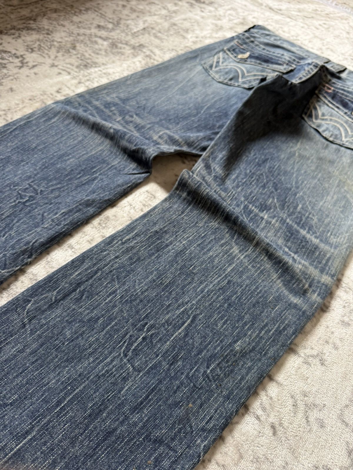 Edwin 2000s Edwin 503 Shadow Wrinkle Wash Flared Jeans Size US 30 / EU 46 - 12 Thumbnail
