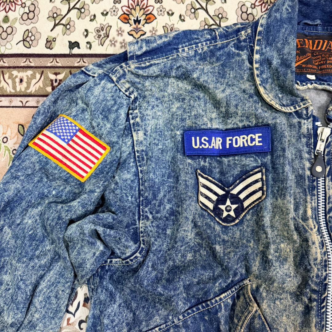 Vintage US AIR FORCE Denime Vintage Jacket Size US L / EU 52-54 / 3 - 8 Thumbnail