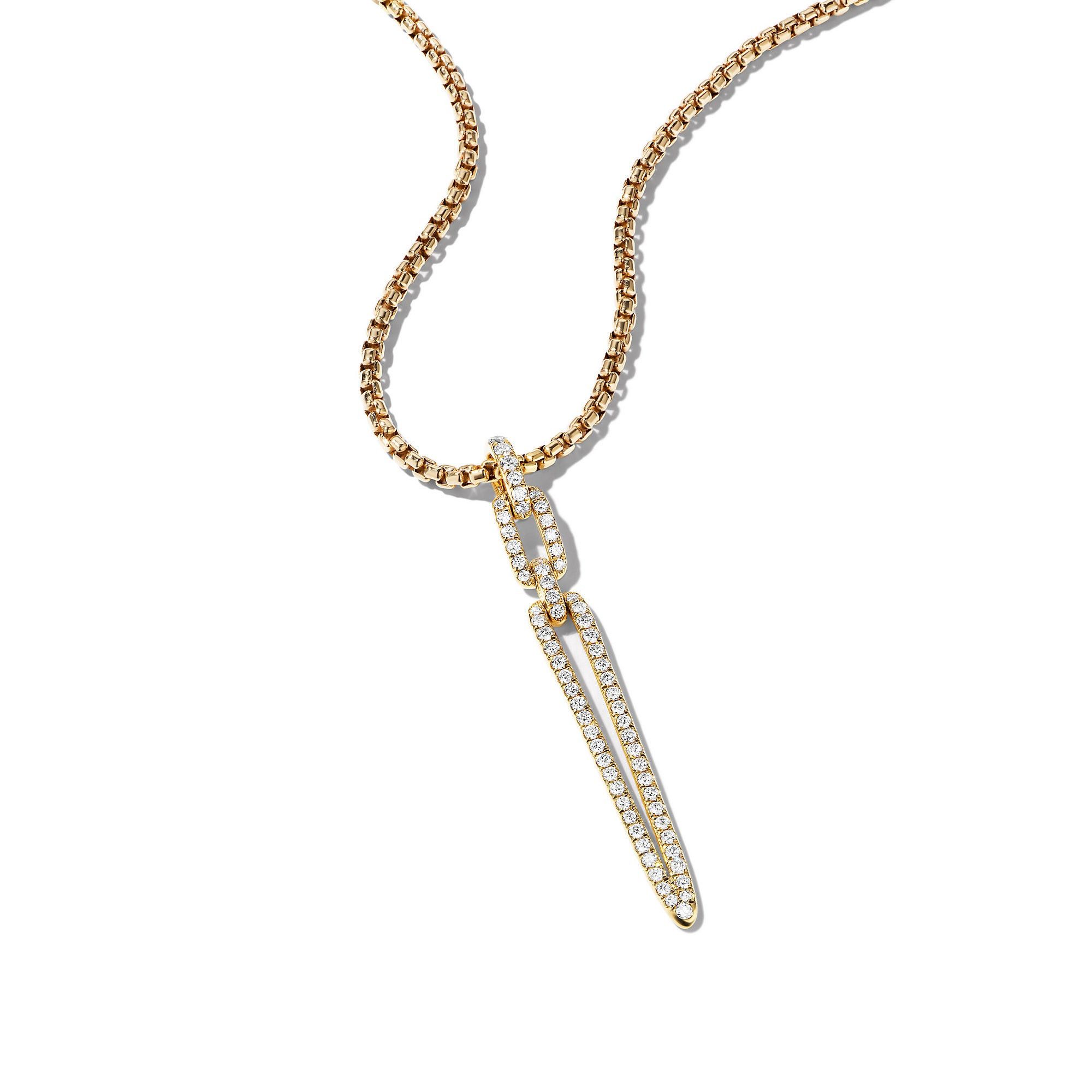 David Yurman o1w1db10325 Stax Elongated Pendant Yellow Gold with Diamonds Size ONE SIZE - 3 Thumbnail