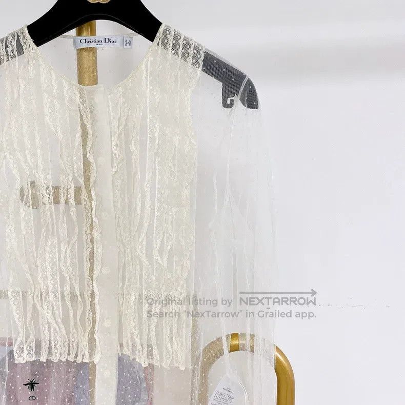 Dior Dior White mesh shirt Size XS / US 0-2 / IT 36-38 - 3 Thumbnail
