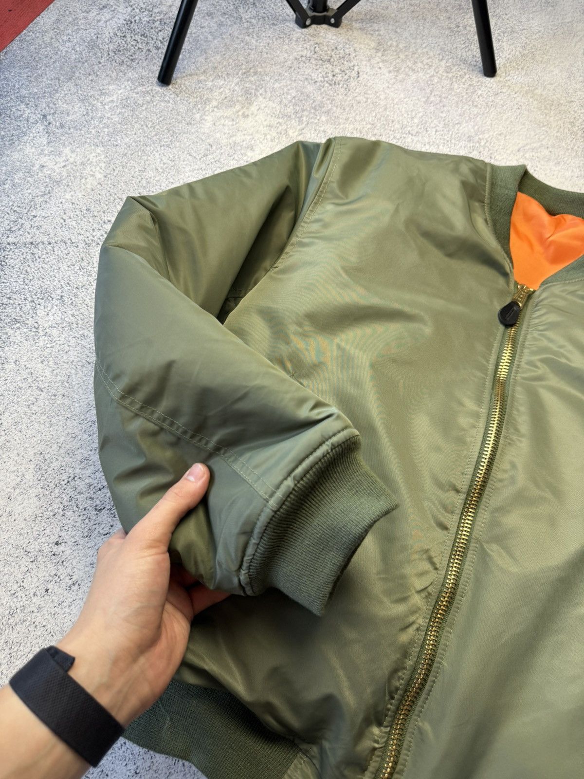 Alpha Industries Vintage Green Reversible Bomber Jacket MA1 Made in USA Size US XL / EU 56 / 4 - 14 Thumbnail