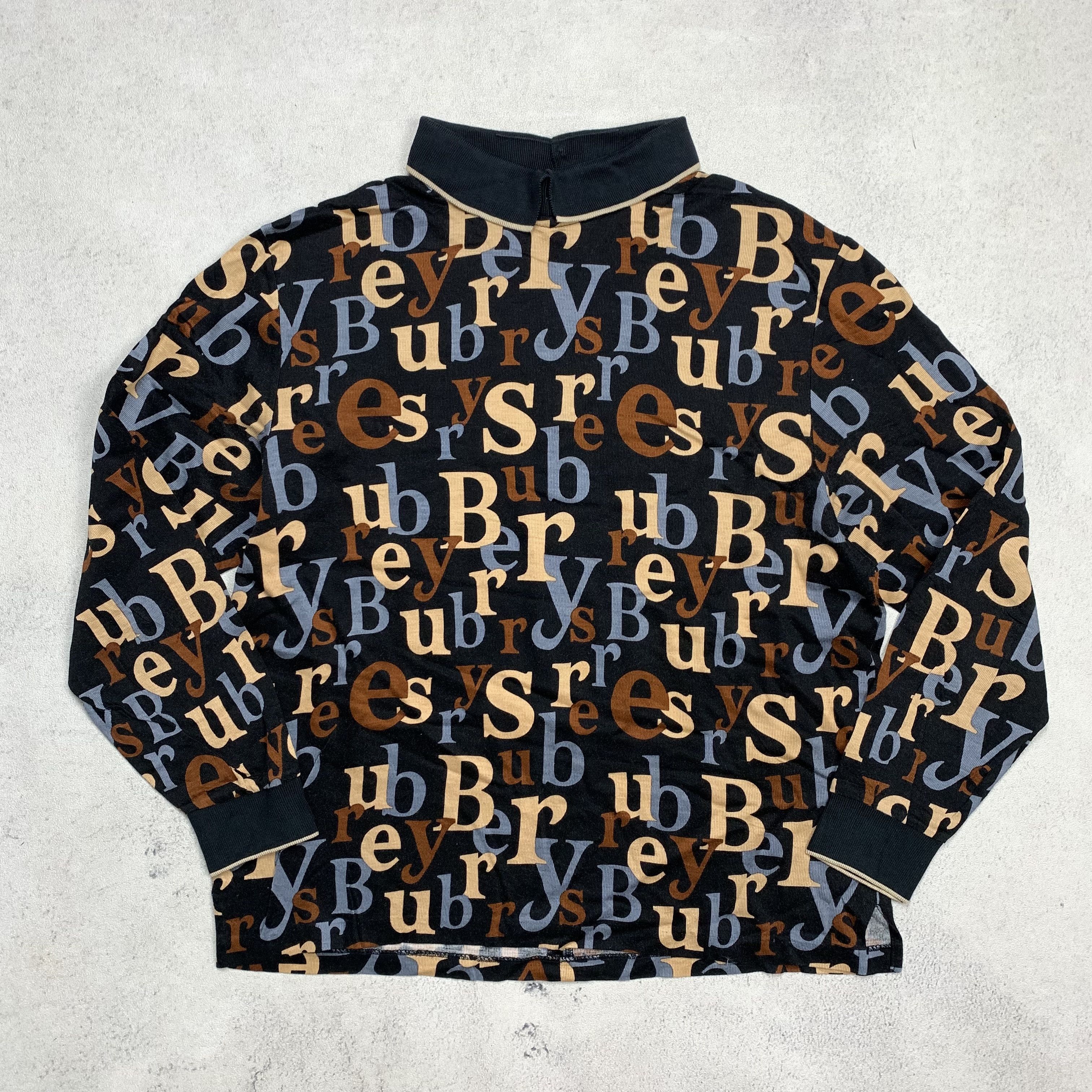 Burberry Vintage Burberry Over Print SAMPLE L/S Tshirt Size M / US 6-8 / IT 42-44 - 1 Thumbnail