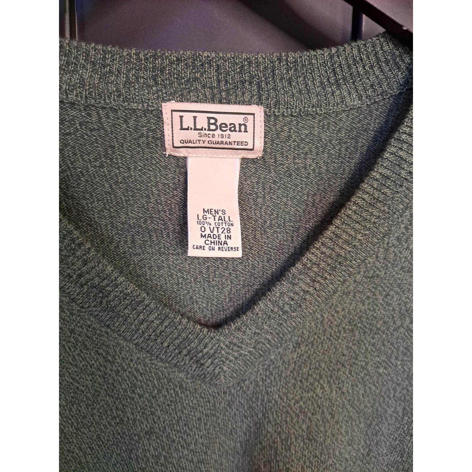 L.L. Bean L.L. Bean V Neck Green Marled Sweater Size Large Tall Size US L / EU 52-54 / 3 - 2 Thumbnail