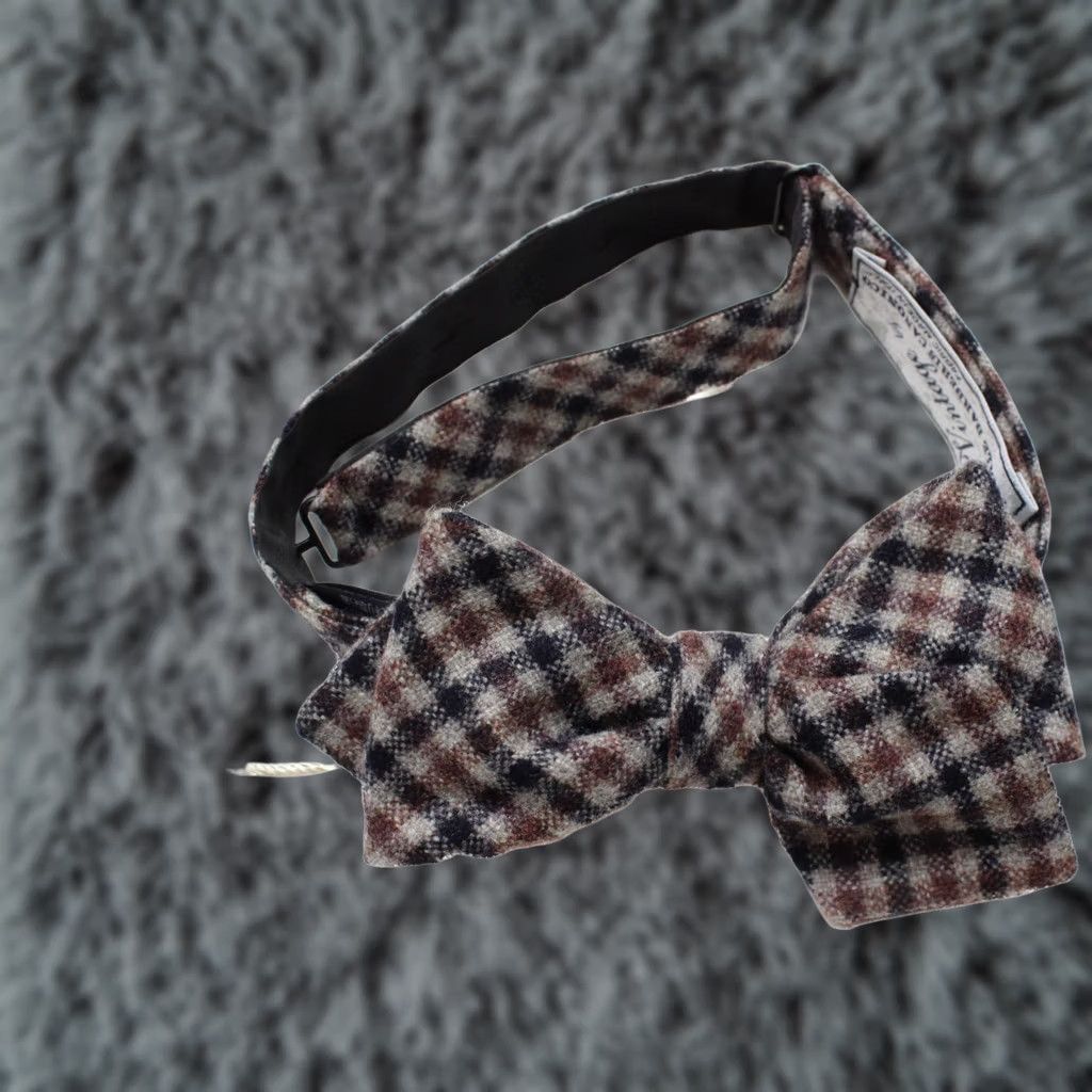Suitsupply Suitsupply Check Pink Bow Tie Men's ONE SIZE Wool Silk Adjustable Tied Formal Size ONE SIZE - 1 Thumbnail