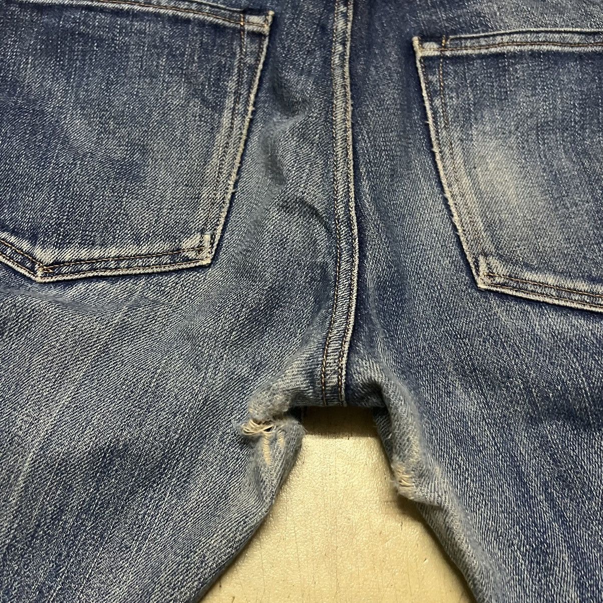 Japanese Brand Back Number Selvedge Distressed Design Denim Jeans Size US 33 - 21 Thumbnail
