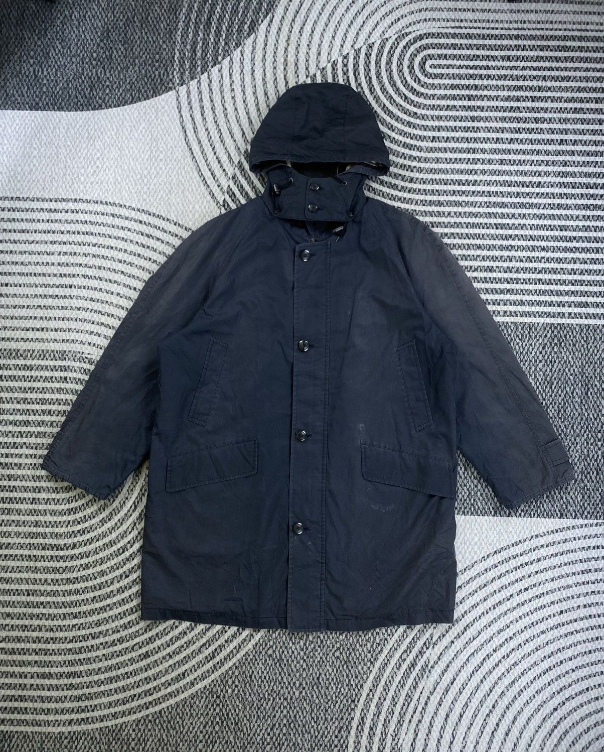 Burberry Vintage Burberry London Nova Check Hoodie Long Jacket Size US XL / EU 56 / 4 - 1 Thumbnail