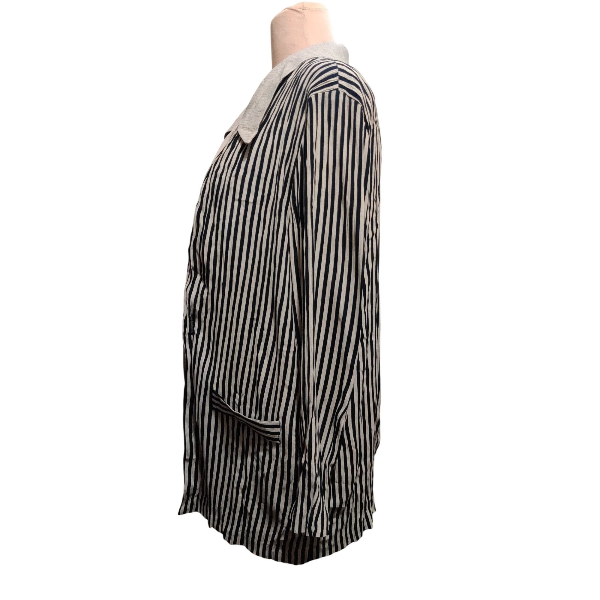 Vintage Vintage Dress Savvy NY 14 Black Beige Striped Blazer Vest Co Size XL / US 12-14 / IT 48-50 - 11 Thumbnail