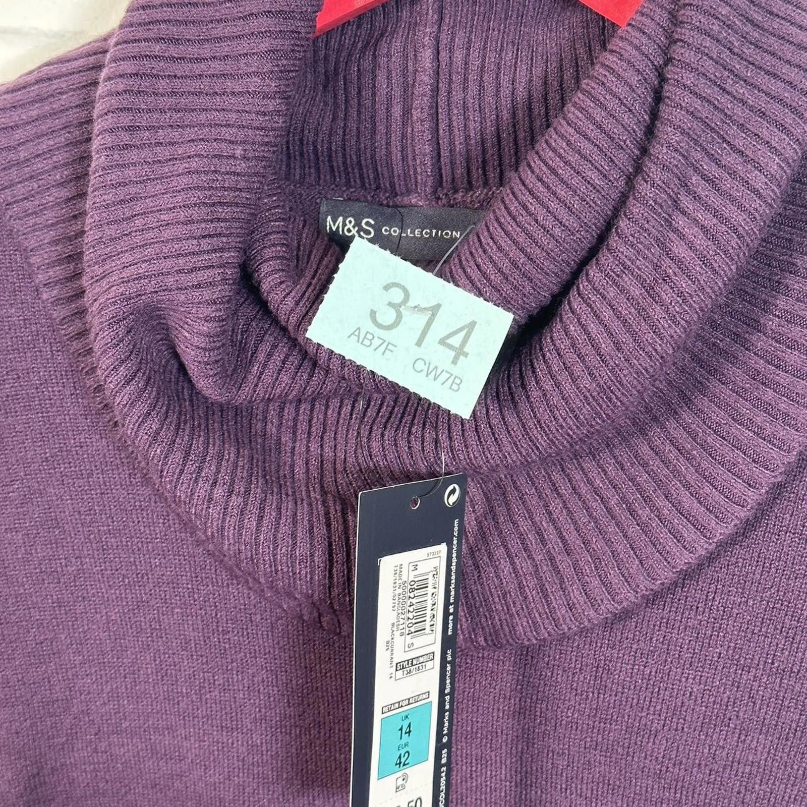 Designer M&S Collection Women's Purple and Burgundy Dress Size L / US 10 / IT 46 - 3 Thumbnail