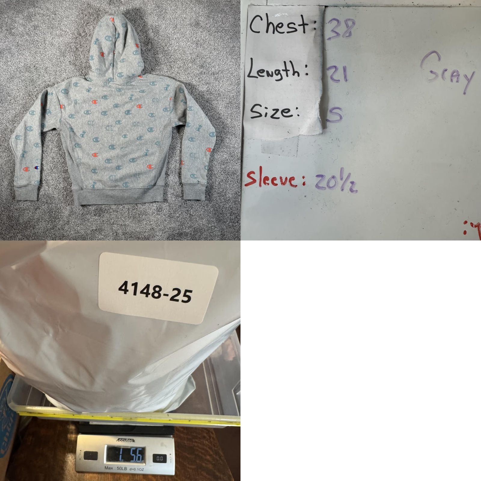 Champion Champion Reverse Weave Hoodie Womens Small Gray Allover C Logo Pullover Fleece Size S / US 4 / IT 40 - 8 Thumbnail