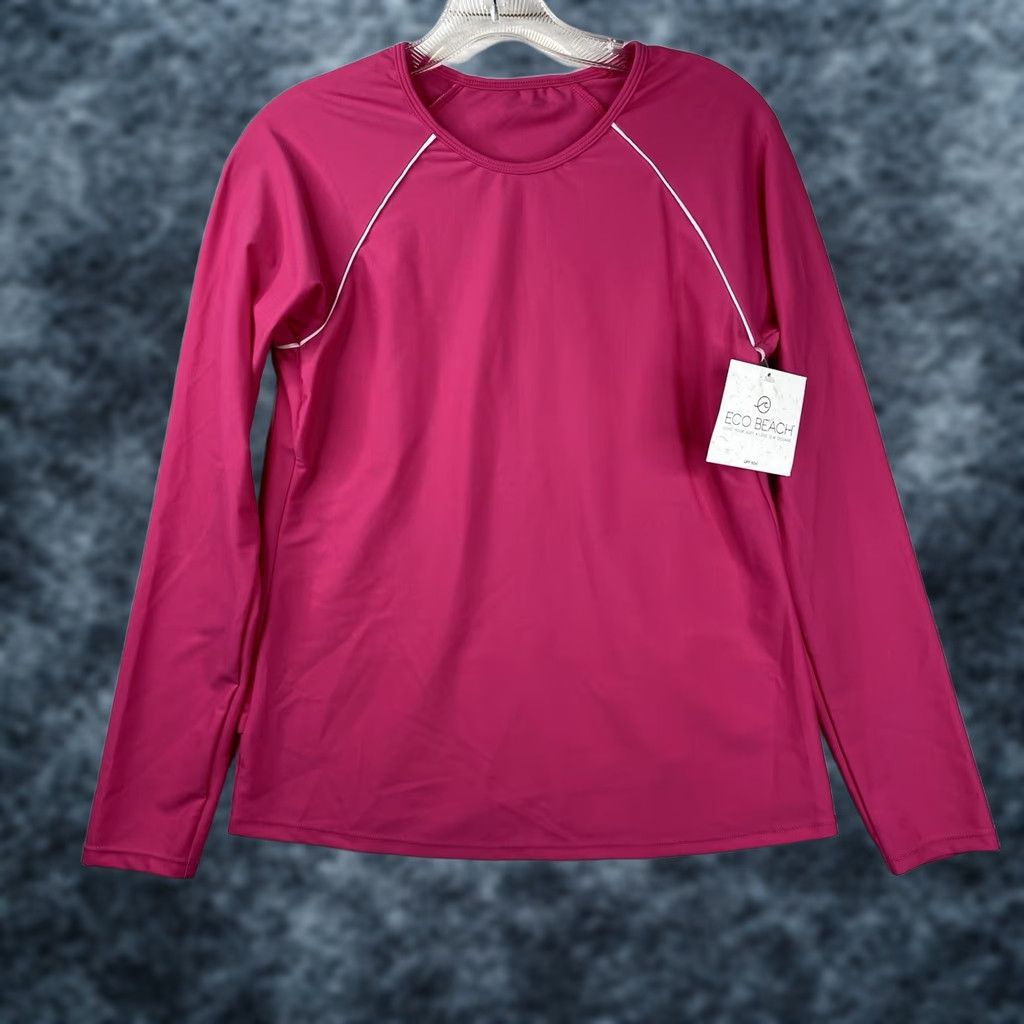 Vintage Eco Beach Rash Guard Top Womens S Pink Long Sleeve UV/Sun Protection NWT Size S / US 4 / IT 40 - 1 Thumbnail