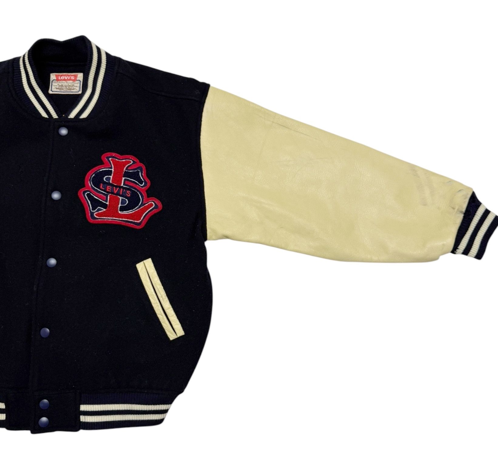 Levi's Levis Leather Wool Varsity Jacket Size US S / EU 44-46 / 1 - 4 Thumbnail