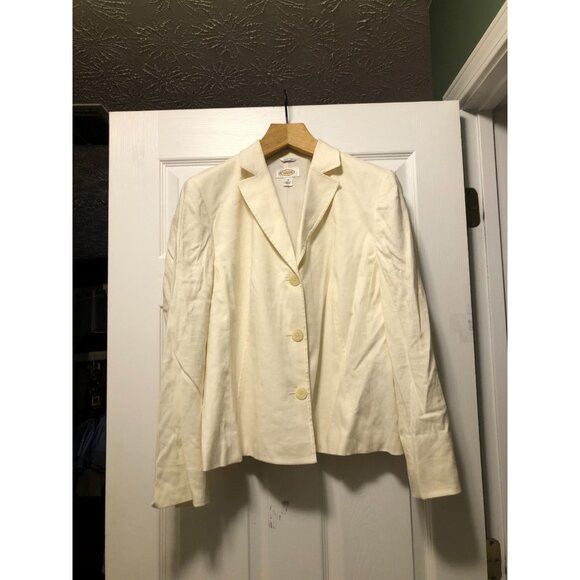 Talbots talbots women's beige 67%linen 30%viscose jacket size: 12 Size XL / US 12-14 / IT 48-50 - 1 Thumbnail