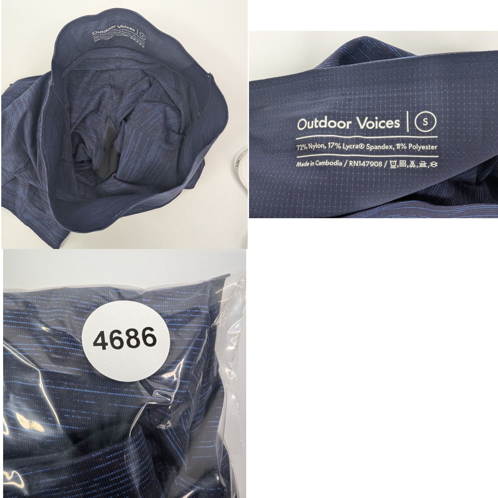 Outdoor Voices Outdoor Voices Leggings Night Blue Space Dye TechSweat Flex Crop Size Small Women Size 28" / US 6 / IT 42 - 8 Thumbnail