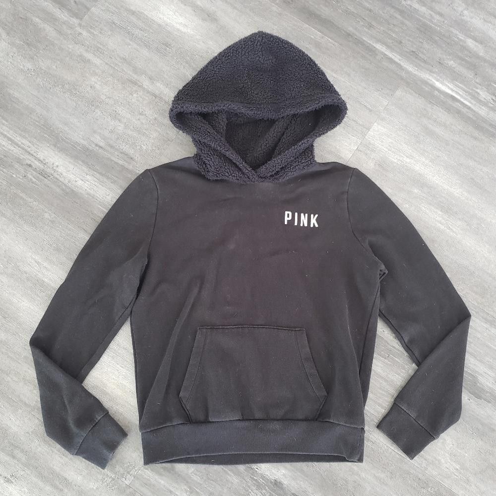 Designer Black Classic VS Sherpa Detailed Hoodie Size S / US 4 / IT 40 - 1 Thumbnail