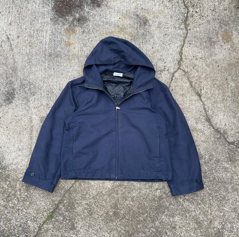 image of Jil Sander Reversible Quilted Cropped Parka in Navy, Men's (Size Large)