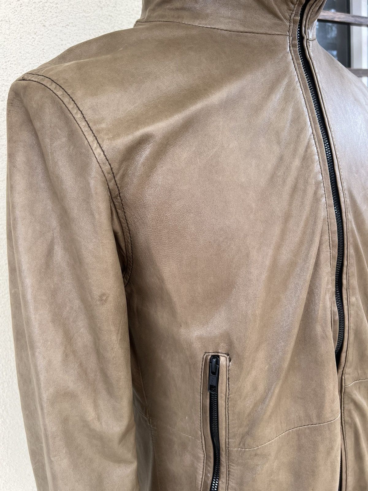 Leather 0000 Japan Patina Sheep Skin Leather Jacket Hoodie Size US M / EU 48-50 / 2 - 11 Thumbnail