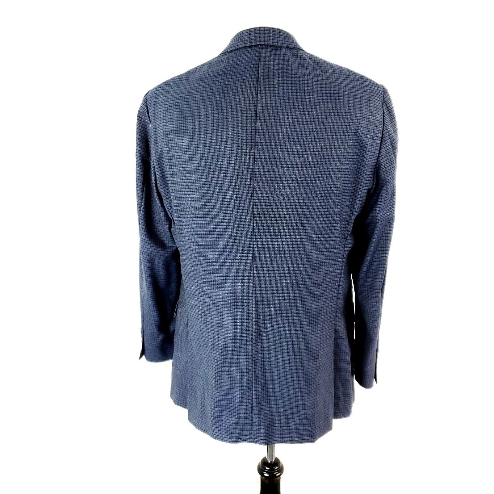 Hart Schaffner Marx Hart Schaffner Marx Wool 2 Button Blazer 40R Blue Check Mini Size 40R - 5 Thumbnail