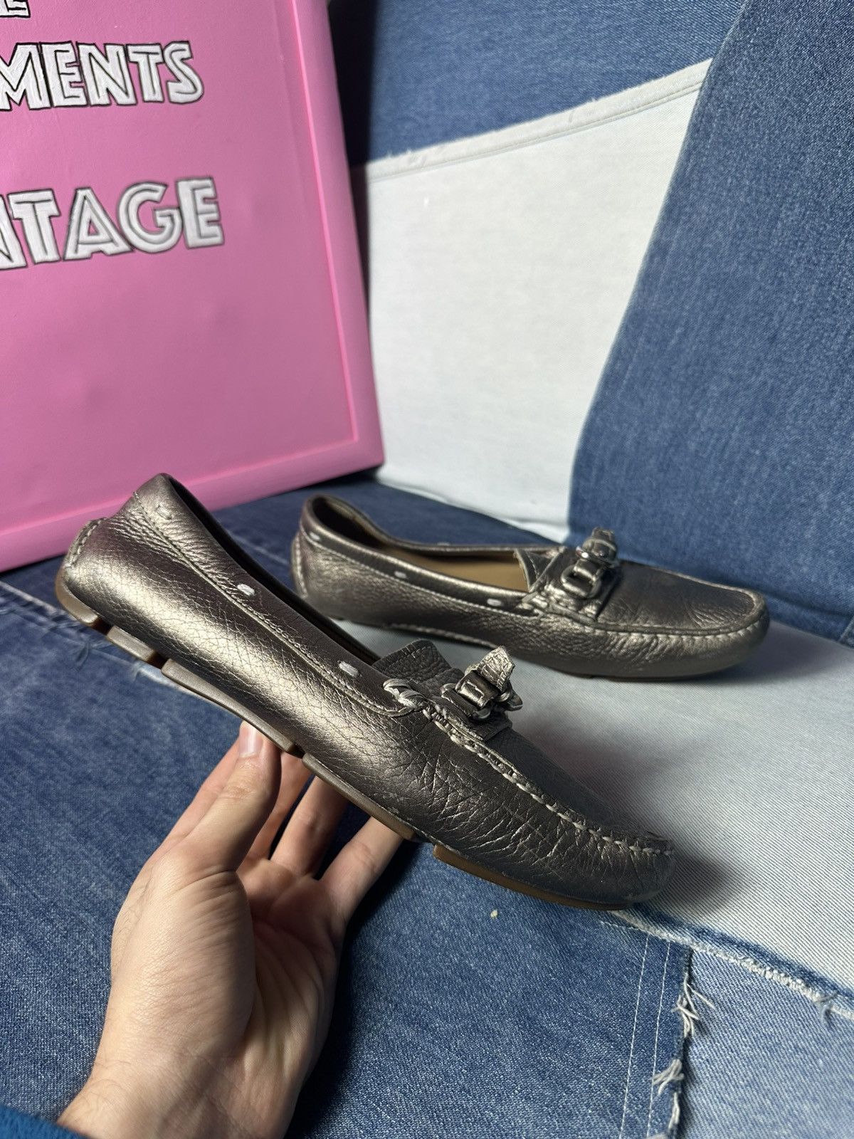 Prada Prada Leather Flats Loafers Logo Buckle Shoes Vintage Size US 8 / IT 38 - 14 Thumbnail