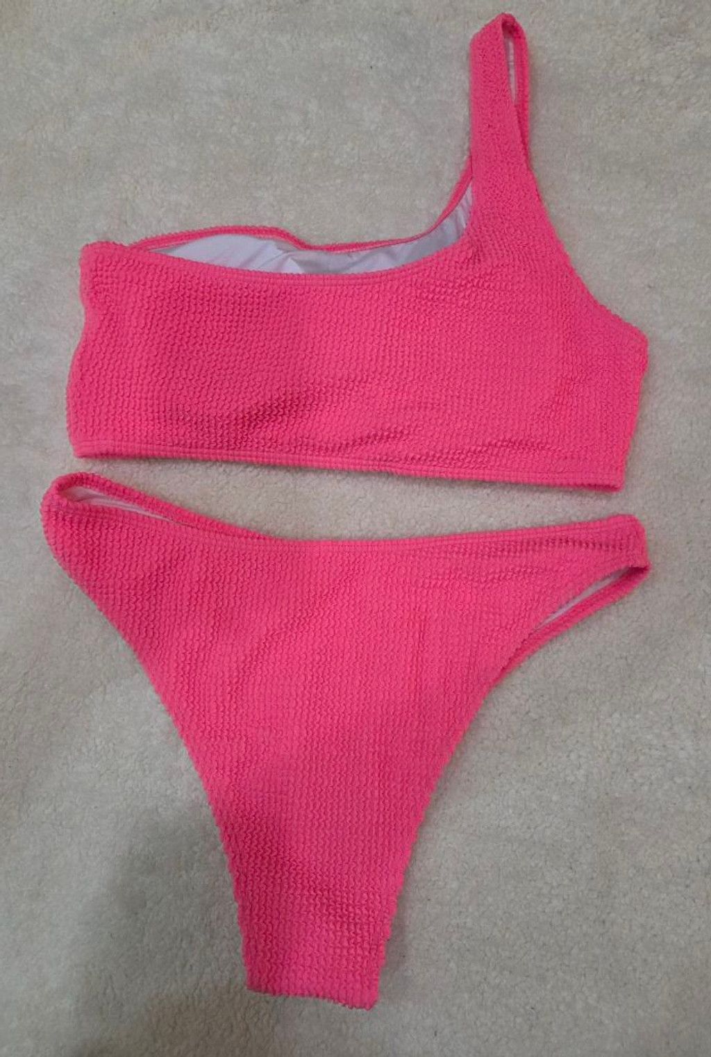Other Retro Women's Unbranded Hot Pink One-Shoulder Bikini XL Size XL / US 12-14 / IT 48-50 - 2 Thumbnail