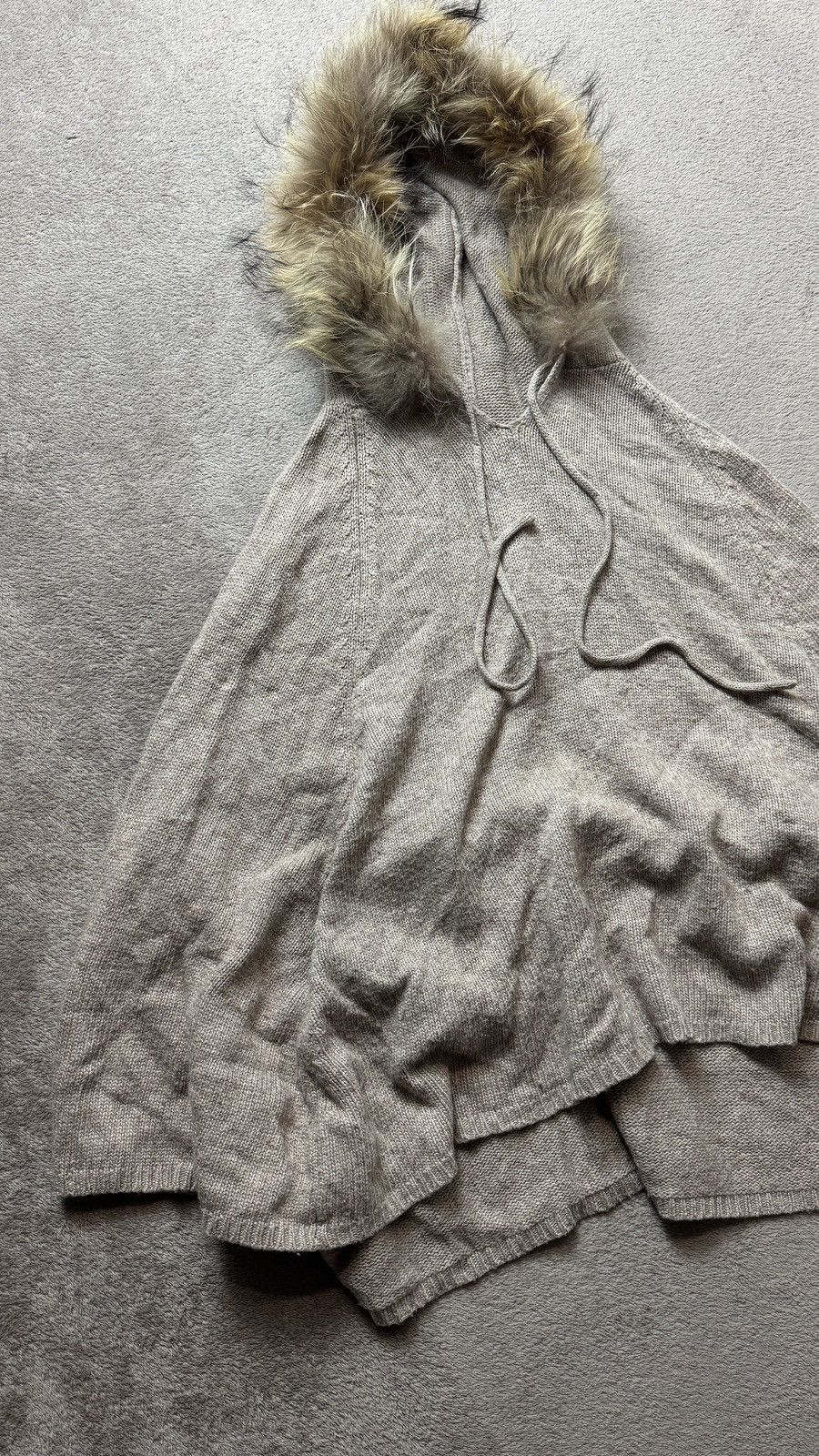 If Six Was Nine Real Fur Hood Knit Poncho ifsixwasnine CDG LGB goa angora Size US M / EU 48-50 / 2 - 2 Thumbnail