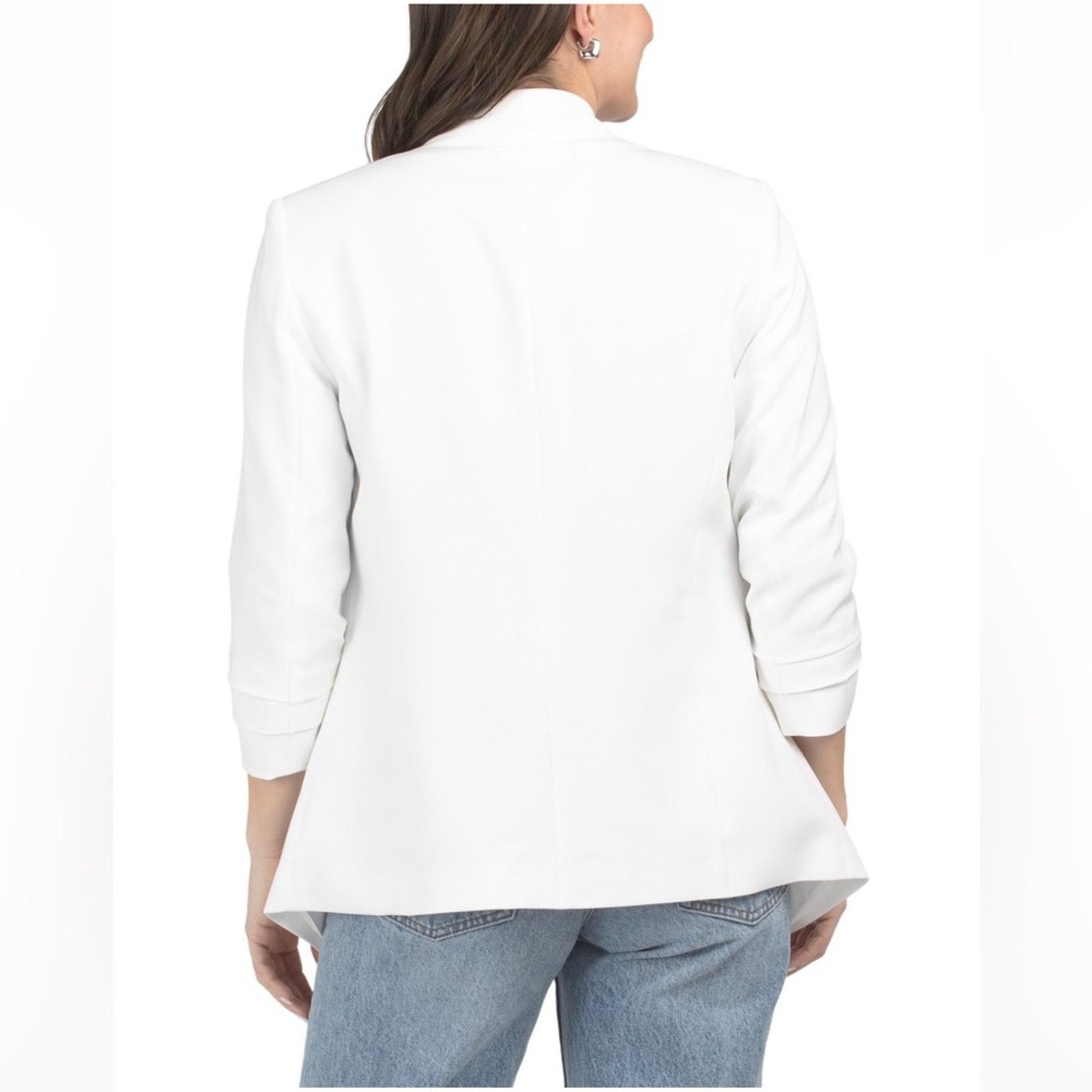 Rachel Zoe RACHEL ZOESolid Boucle Knit Ruched Sleeve Blazer Size L / US 10 / IT 46 - 2 Thumbnail