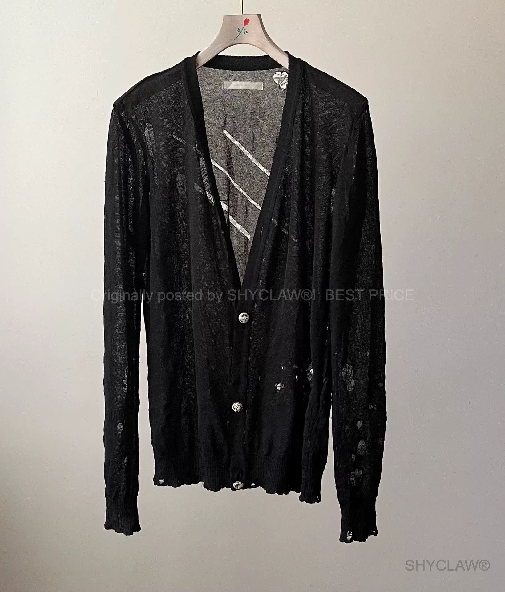 Number (N)ine Noir scar stitch cardigan | Grailed