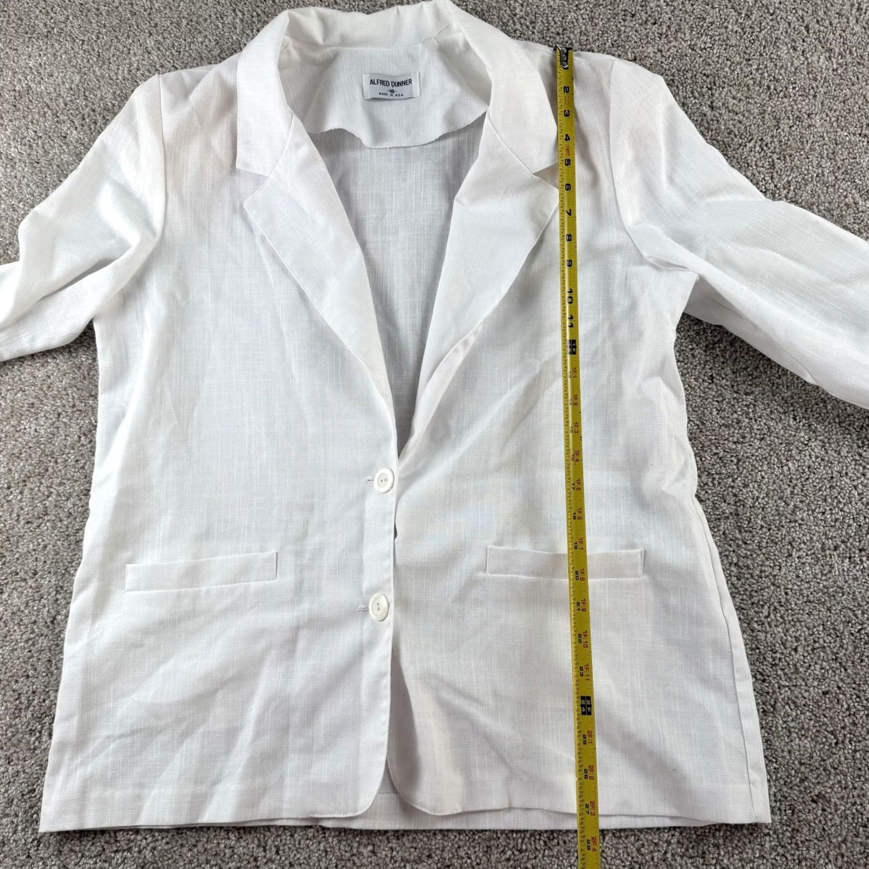 Vintage VINTAGE Alfred Dunner Blazer Jacket Womens 16 White Lightweight 2 Button USA Size XXL / US 16-18 / IT 52-54 - 4 Thumbnail