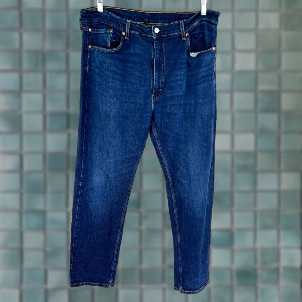 Levi's Levi's 505 Classic Regular Straight Jeans Men's Size 40 Blue Dark Wash 40X32 Size US 40 / EU 56 - 1 Thumbnail