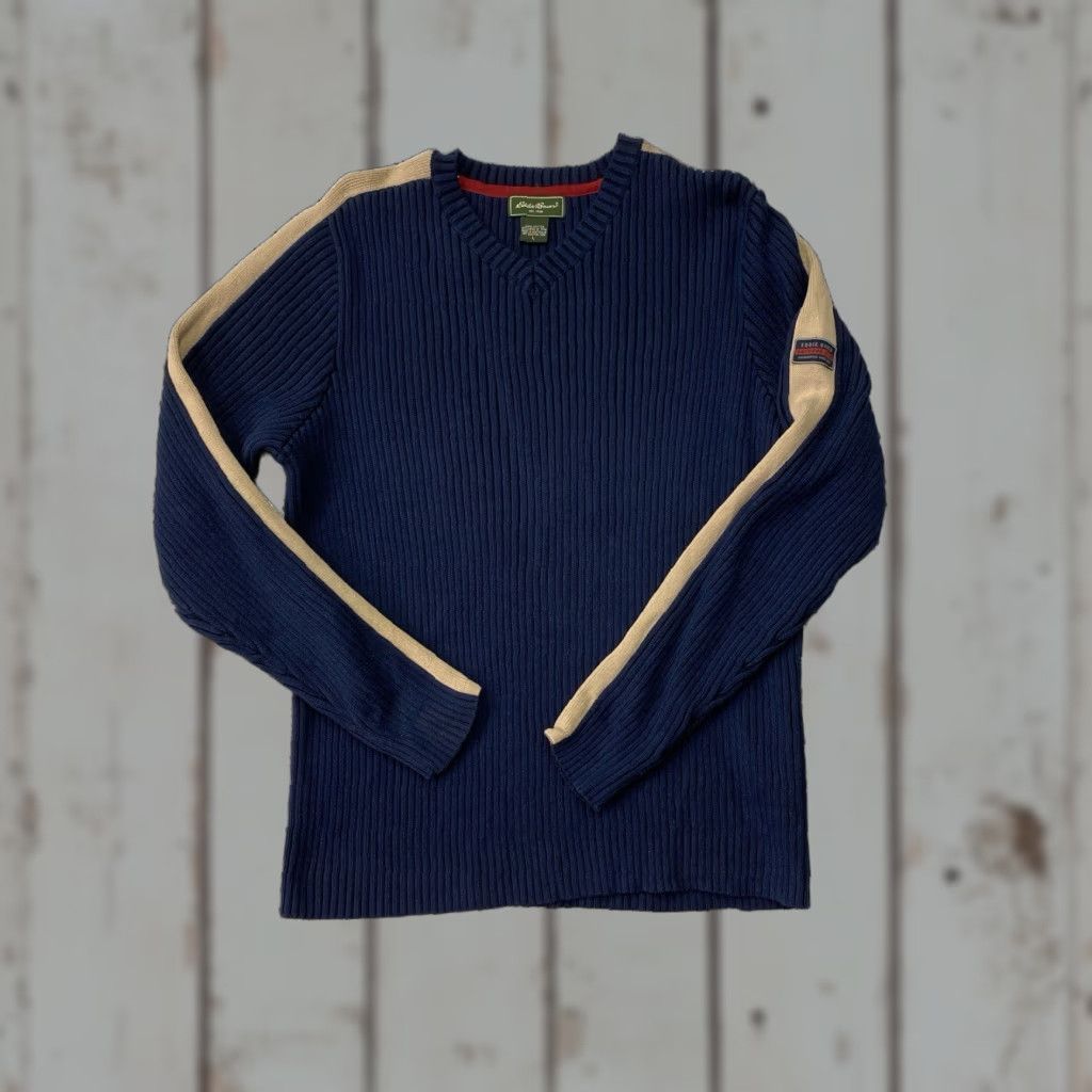 Eddie Bauer VINTAGE Eddie Bauer Sweater Men Size L Blue Ribbed Cotton Knit Pullover Crew Neck Long Sleeve Regular Fit Winter Casual Size US L / EU 52-54 / 3 - 1 Thumbnail