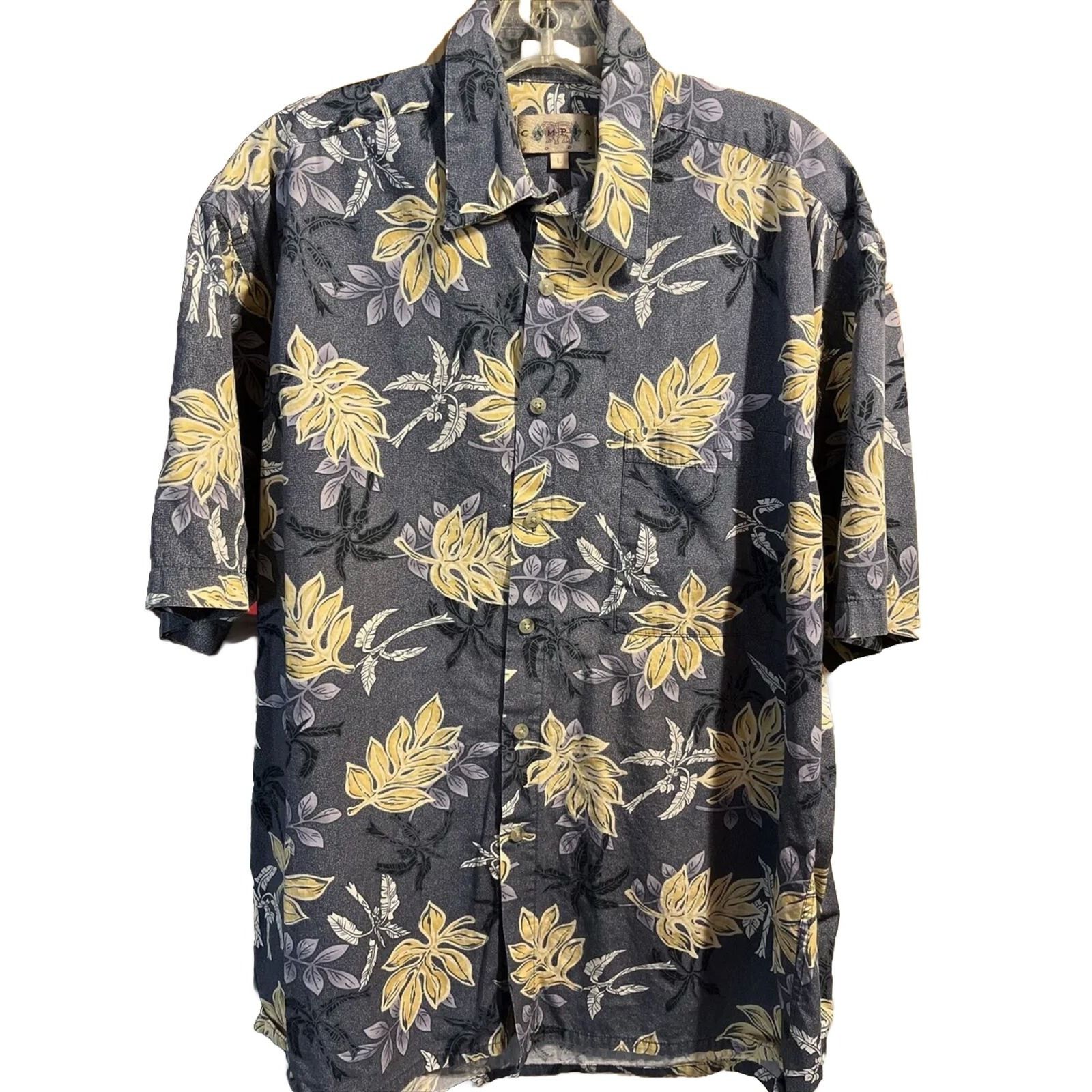 Campia Moda Campia Moda Men’s L Blue Floral SS Cotton Hawaiian Shirt Size US L / EU 52-54 / 3 - 1 Thumbnail