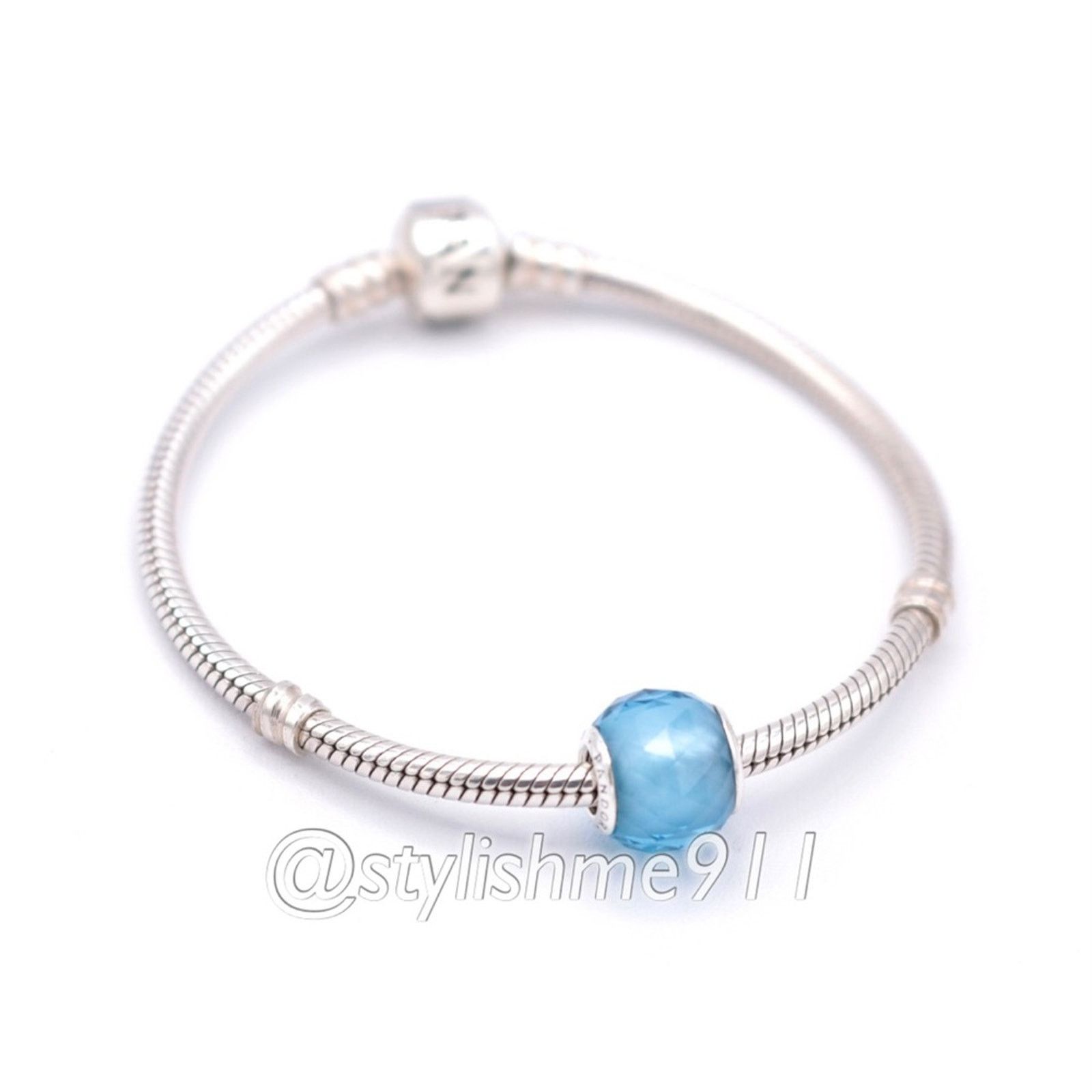 pandora PANDORA Petite Facets Charm with Synthetic Blue Quartz Size ONE SIZE - 5 Thumbnail