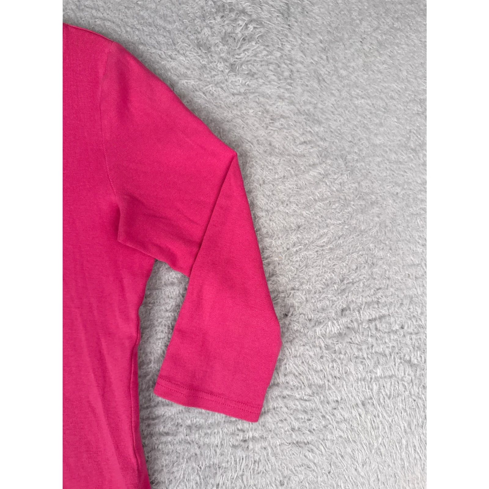 Ralph Lauren VINTAGE Lauren Ralph Lauren Shirt Women M Pink Stripe V-Neck 3/4 Sleeve Cotton City Logo Striped Casual Mens Womens Shirts Size M / US 6-8 / IT 42-44 - 2 Thumbnail