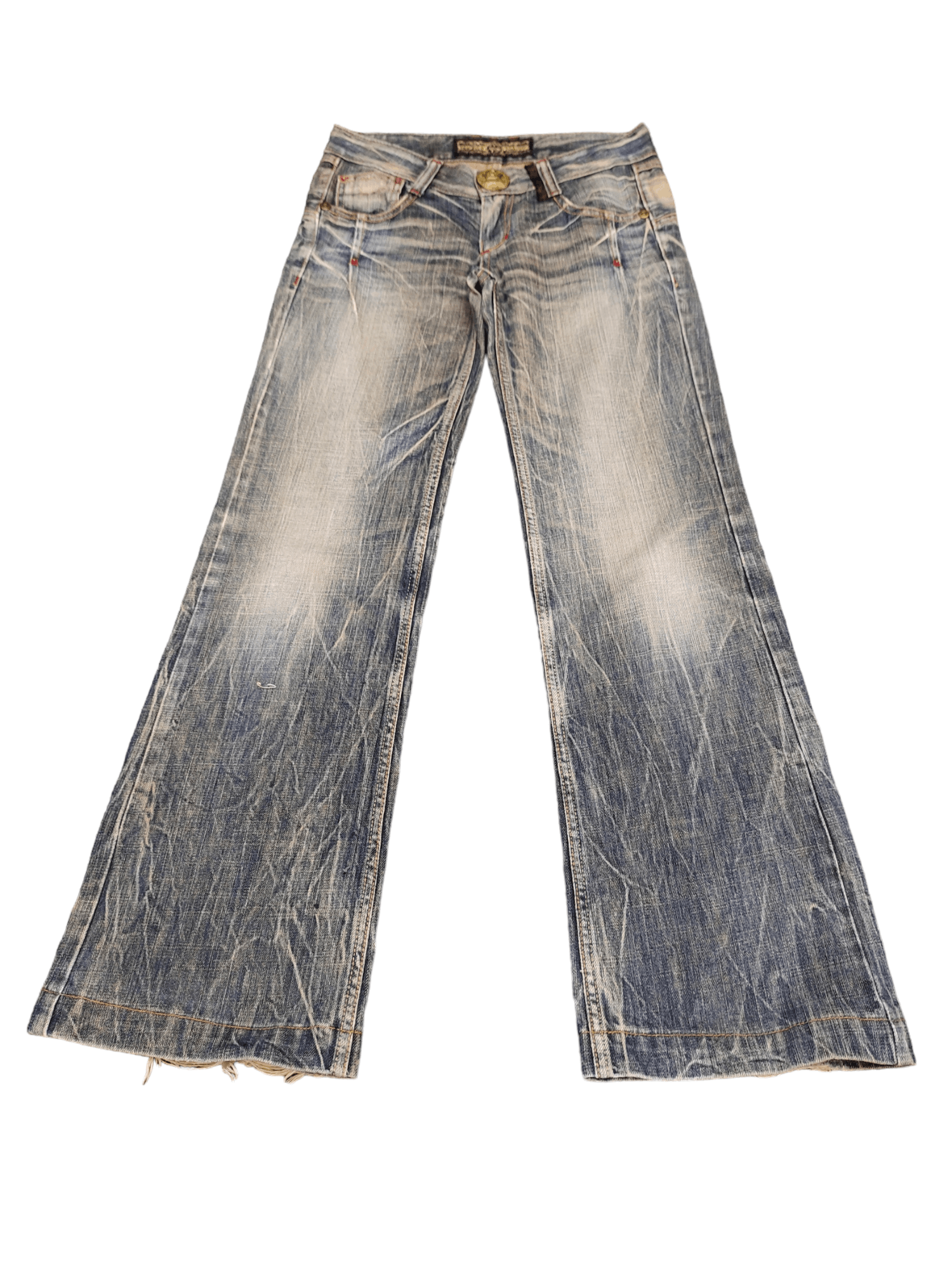 If Six Was Nine Flare Jeans Studio RP Lace Pocket Faded Bootcut Jpg Style Size US 27 - 2 Thumbnail