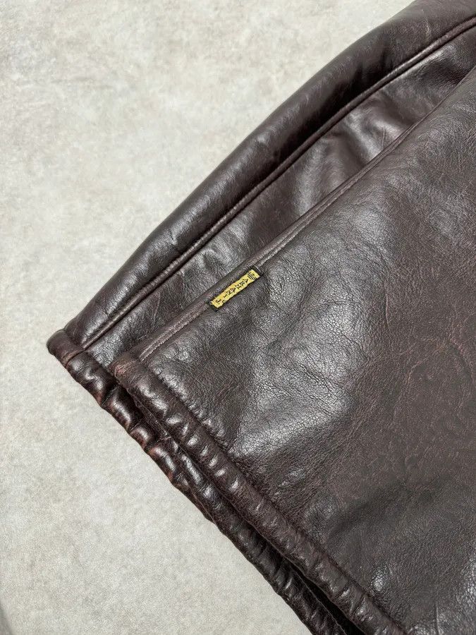 Armani 2000s Armani Buttoned Faux Leather Collar Brown Jacket Size US L / EU 52-54 / 3 - 6 Thumbnail