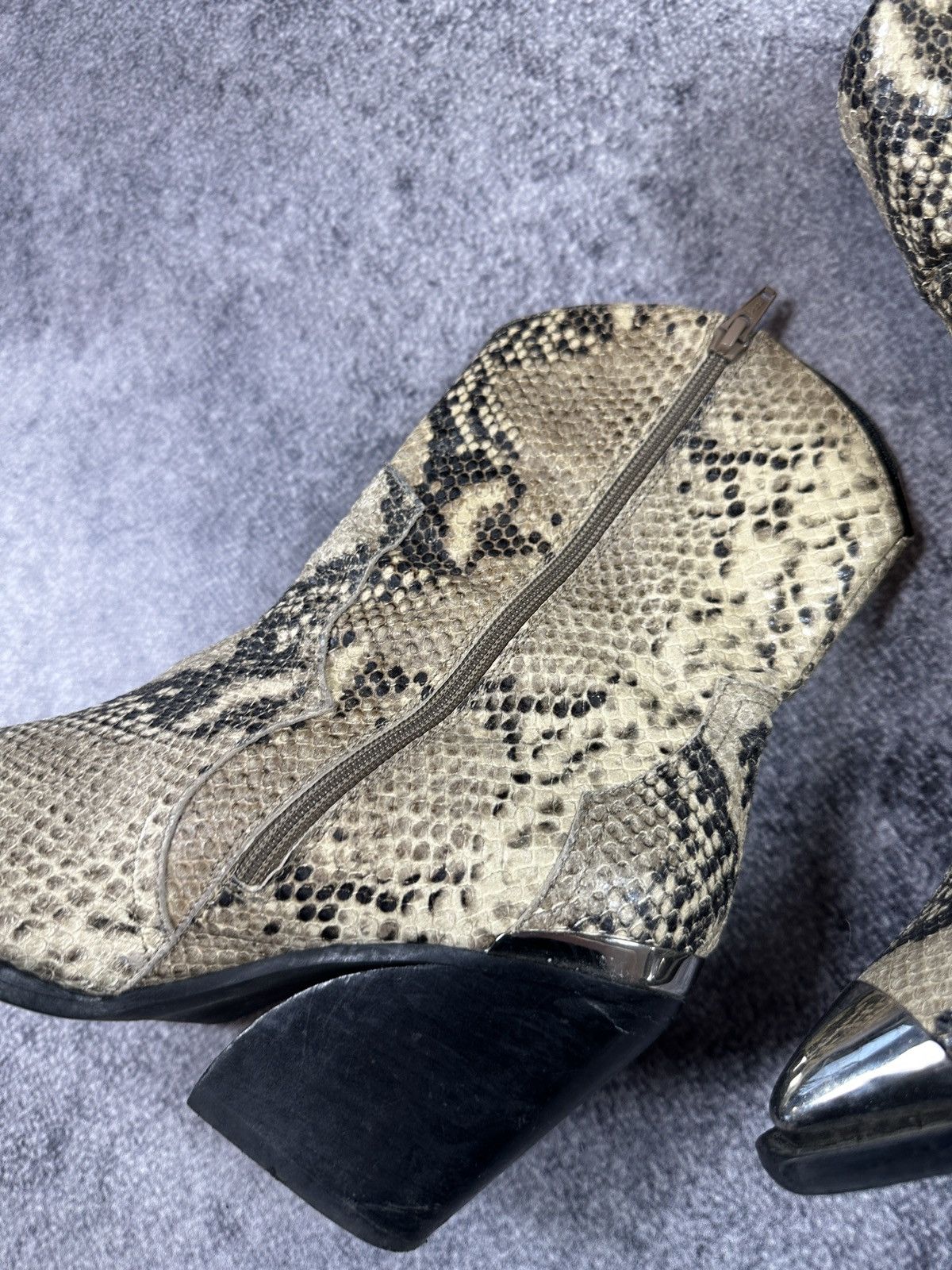 Vintage Snake Skin Leather Shoes Streetwear Cowboy Style Rare USA Size US 9.5 / IT 39.5 - 4 Thumbnail