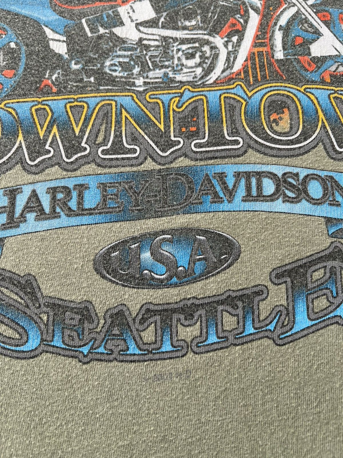 Harley Davidson Vintage 2003 Harley Davidson Downtown Seattle WA T-shirt Size US L / EU 52-54 / 3 - 14 Thumbnail