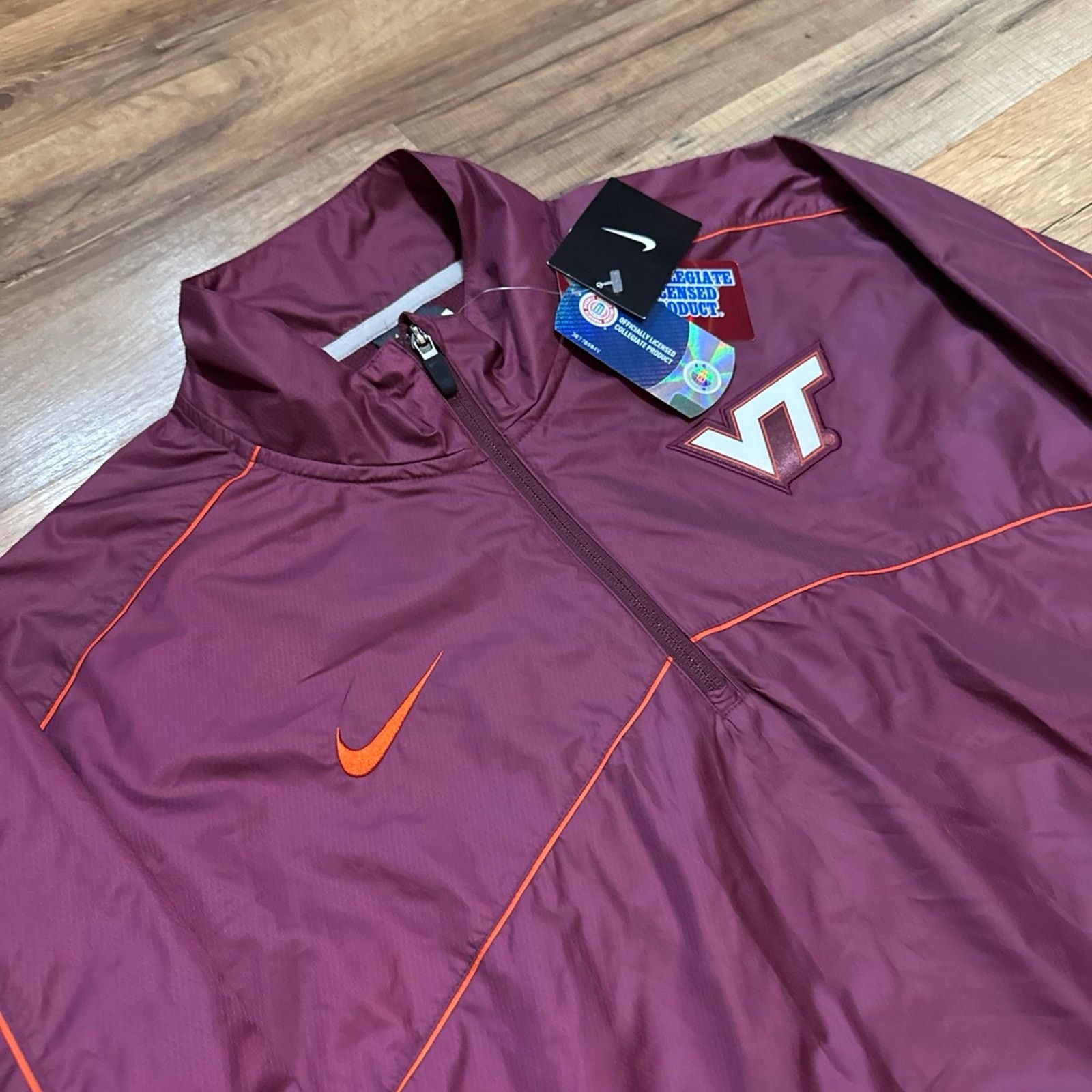 Nike 2011 Nike Team Virginia Tech Quarter Zip Windbreaker Jacket Size US M / EU 48-50 / 2 - 4 Thumbnail